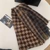Winter Contrast Plaid Scarf Couple Plaid Shawl Versatile Temperament Warm Houndstooth Scarf Women Versatile Korean Style