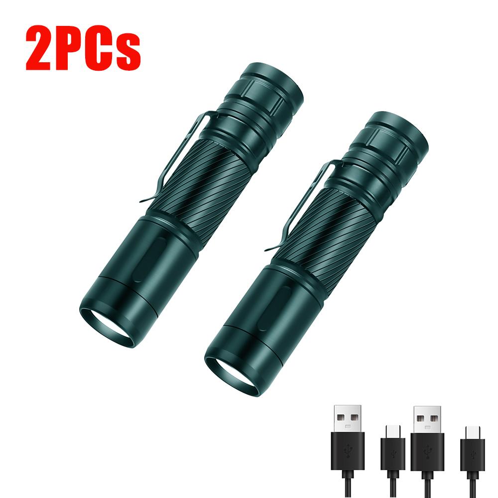 1000LM Mini LED Flashlight Rechargeable with 1500mAh Battery Pen Clip Waterproof Torch Portable Camping Fishing Gift Lantern