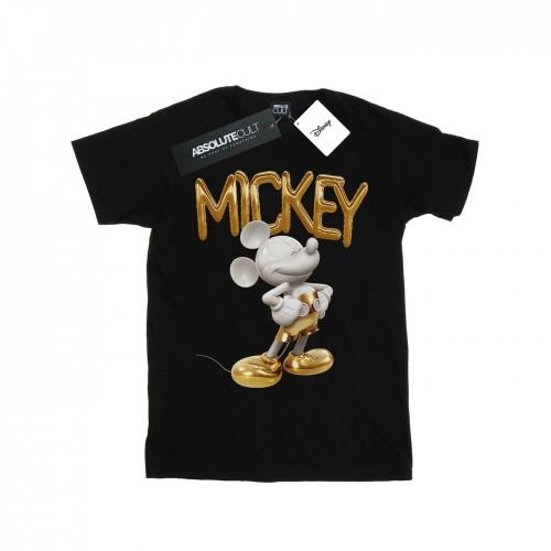 Disney Womens/Ladies Mickey Mouse Gold Statue Cotton Boyfriend T-Shirt