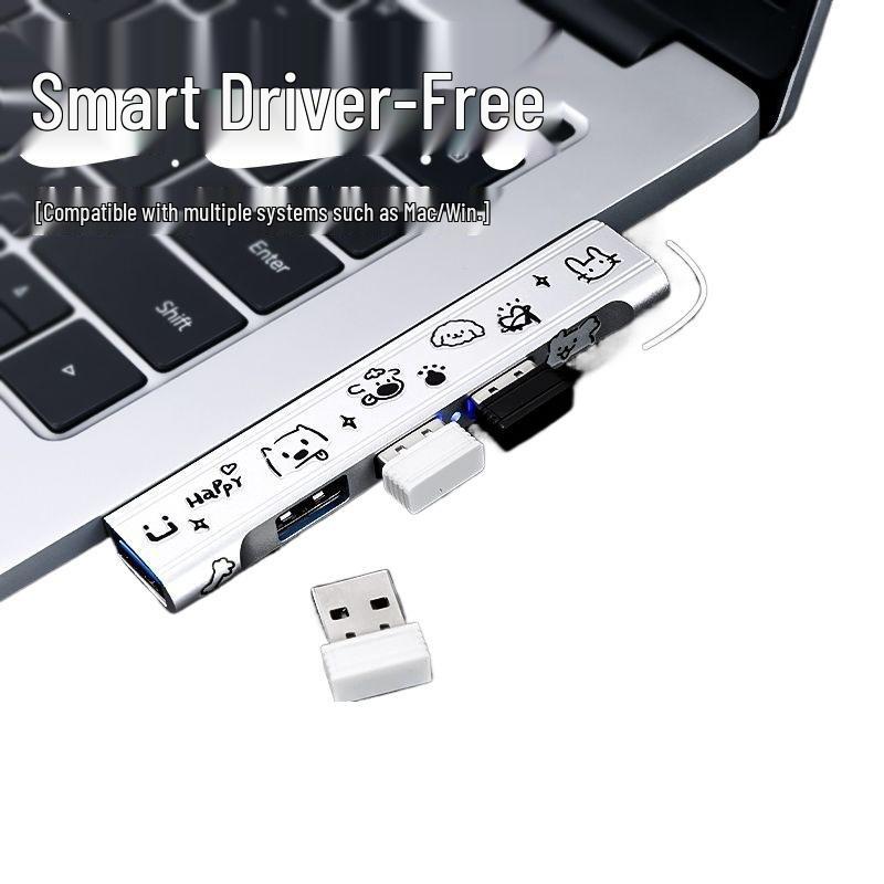 Многопортовый USB 3.0 хаб для ноутбука: Универсальный конвертер-док-станция 4-в-1