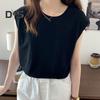 Женская летняя футболка с круглым вырезом, короткими рукавами, однотонная футболка, однотонная свободная посадка, повседневные топы, повседневная одежда