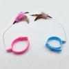Silicone Cat Collar Toy with Bell Adjustable Teasing Wand Cats Interactive Feather Collar Toys Self-Entertaining Pet Supplies for Play All Day