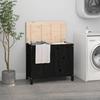 VidaXL Laundry Box Black 88.5x44x76 Cm Solid Pine Wood 823583