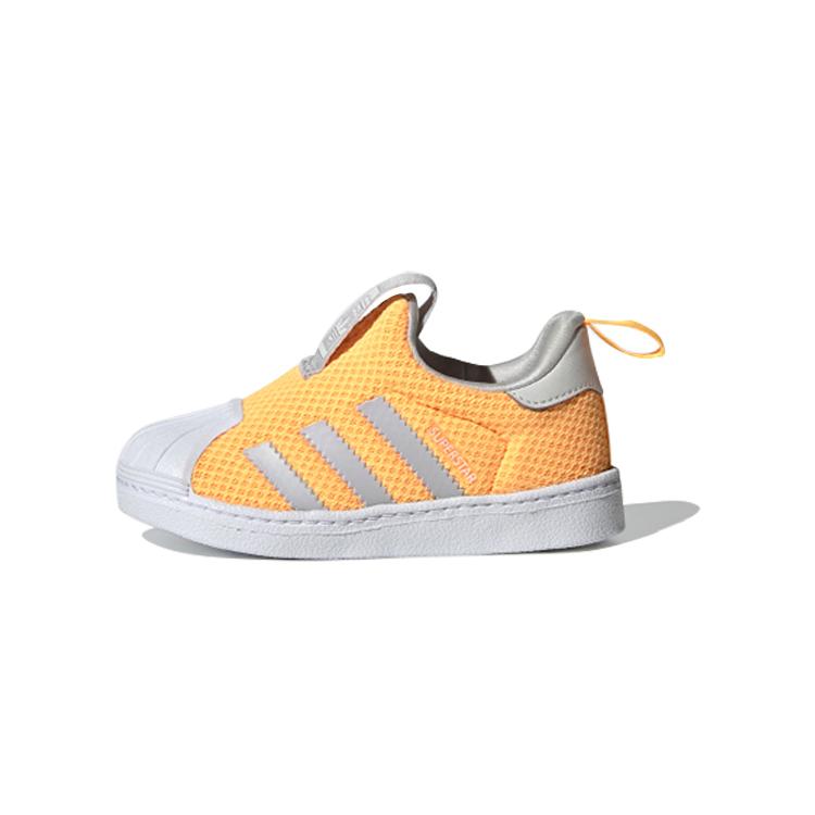 Adidas Originals SUPERSTAR 360 Abrasion Resistant Low top Toddler Shoes Orange Yellow Gray Infant And Toddler FV3376