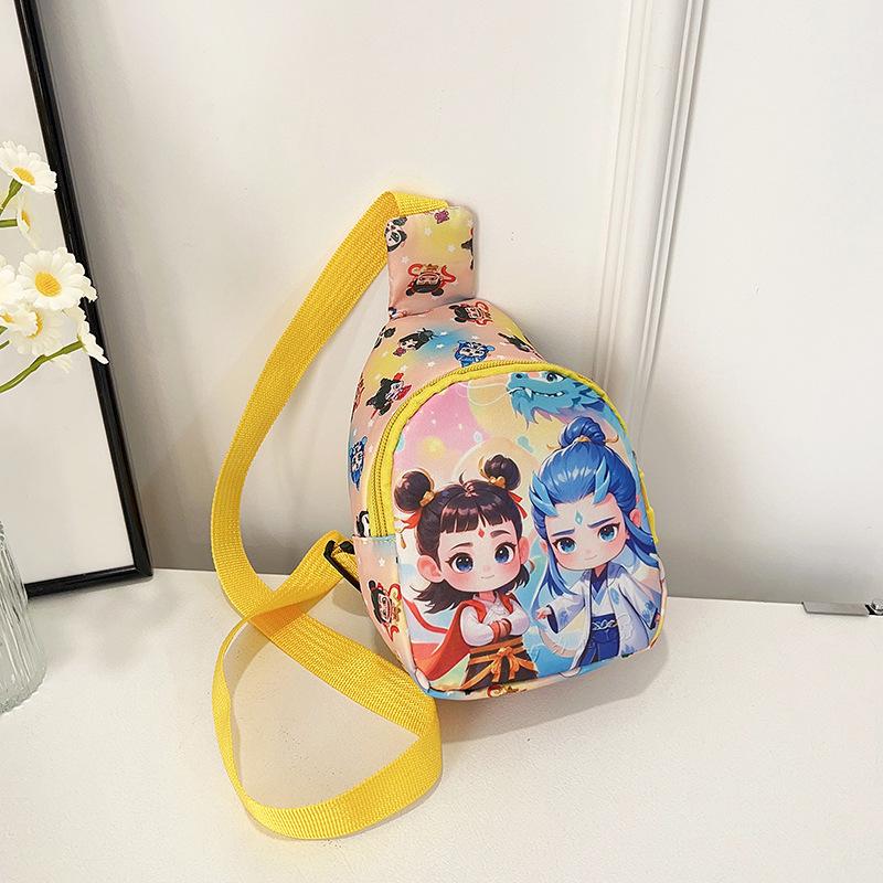 Новая маленькая детская нагрудная сумка Нэчжа, для мальчика, для выхода на улицу, легкая сумка-мессенджер, милая мультяшная сумка для мелочи для девочки