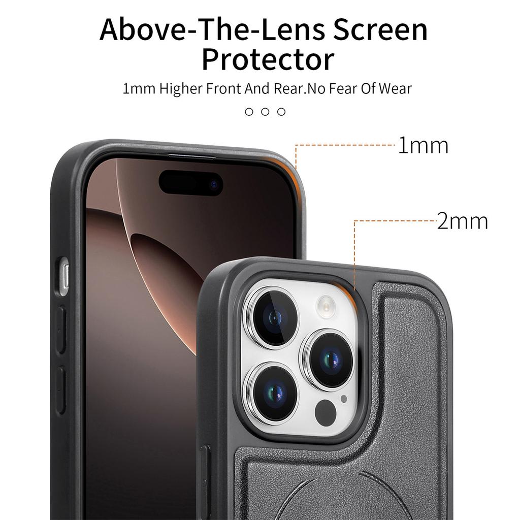 For iPhone 13 Pro Max 6.7 inch Magnetic Case CASENEO Wristband PU Leather + PC Shockproof Phone Cover