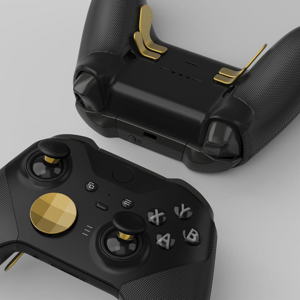 EXtremeRate 13 в 1 комбинированный металлический комплект для совместимости с Xbox Elite Series 2 6 металлических джойстиков, инструмент для регулировки, 2 клавиши направления, 4 задние лепестка