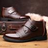 Men's Snow Boots Winter High-top Plus Velvet Comfortable Men's Boots Warm Thickened Men's Genuine Leather Business Cotton Shoes