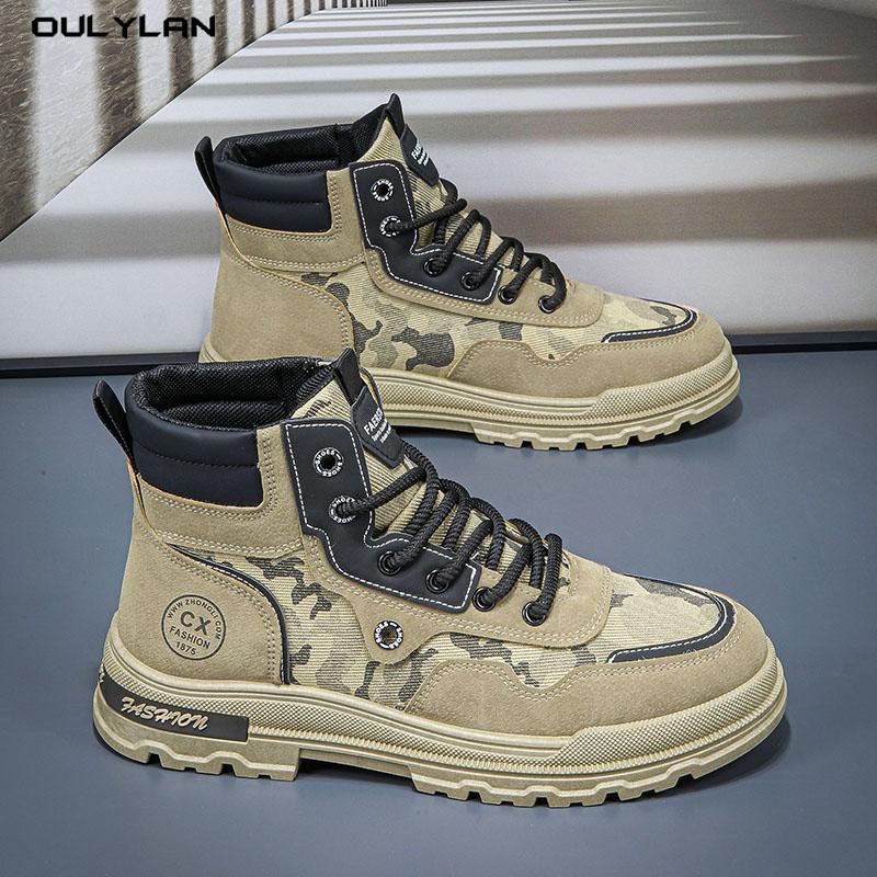 Удобные Повседневные Спортивные Низкий Каблук Дышащие Кроссовки Большого Размера Мужская Обувь Плюс Рабочая Обувь Doc Martens Тренд Все-сочетаемые Ботинки Мужские