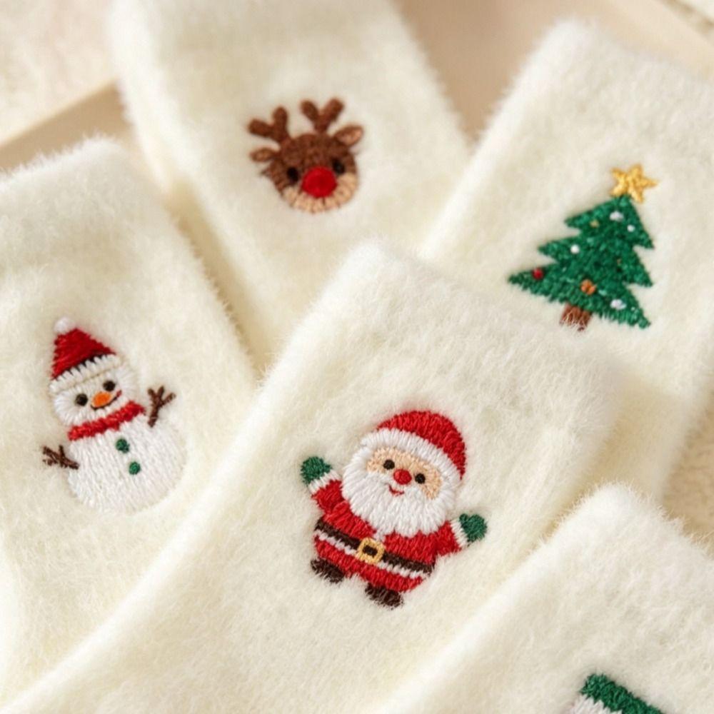 Imitation Mink Fleece Fuzzy Crew Socks Plush Fluffy Winter Socks Indoor Slipper Socks Home Indoor