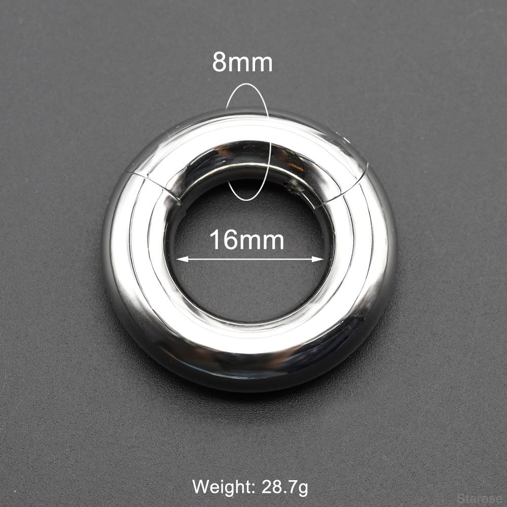 Smooth Hinged Stainless Steel Segment Hoop Ring 00G Large Size Septum Clicker BCR PA Piercing Nose Ring Ear Stretcher Weights