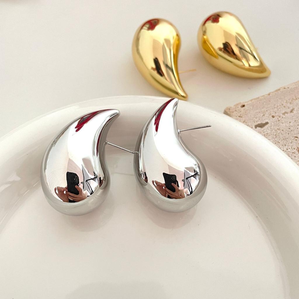 Великолепные преувеличенные большие женские оправы, массивная нержавеющая сталь, позолота, эффектные украшения для ушей