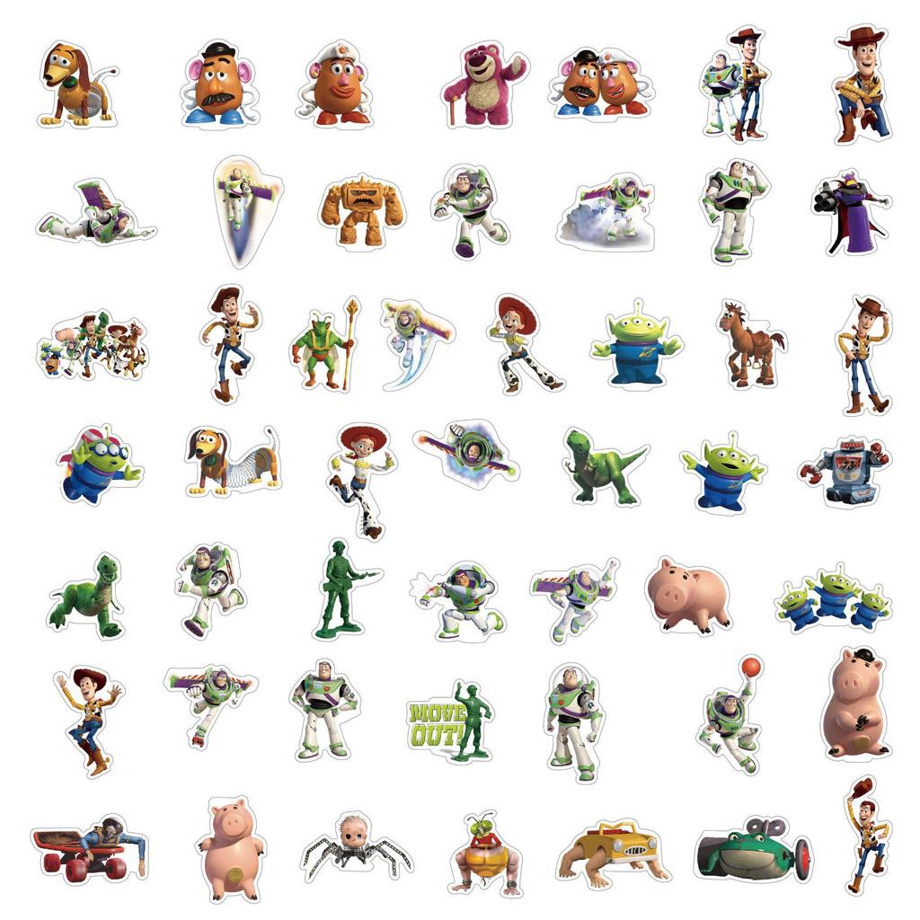 50PCS Toy Story Notebook Set: Children's Diaries, Drawing Paper, Stickers, Scooter Anti-Slip Mats