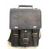 Women Vintage Black Leather Vertical Messenger Bag Shoulder Laptop