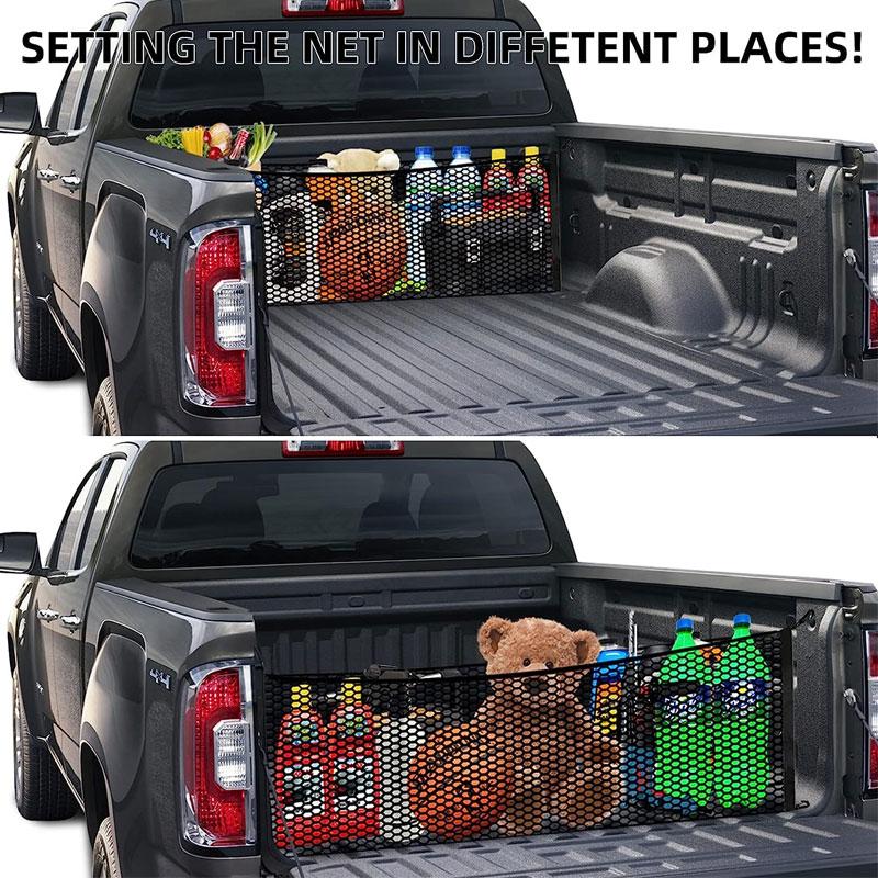 Грузовая сетка кузова грузовика для кузова пикапа 50 дюймов;х18 дюймов;,Сетка для грузовых автомобилей премиум-класса для органайзеров и хранения багажника