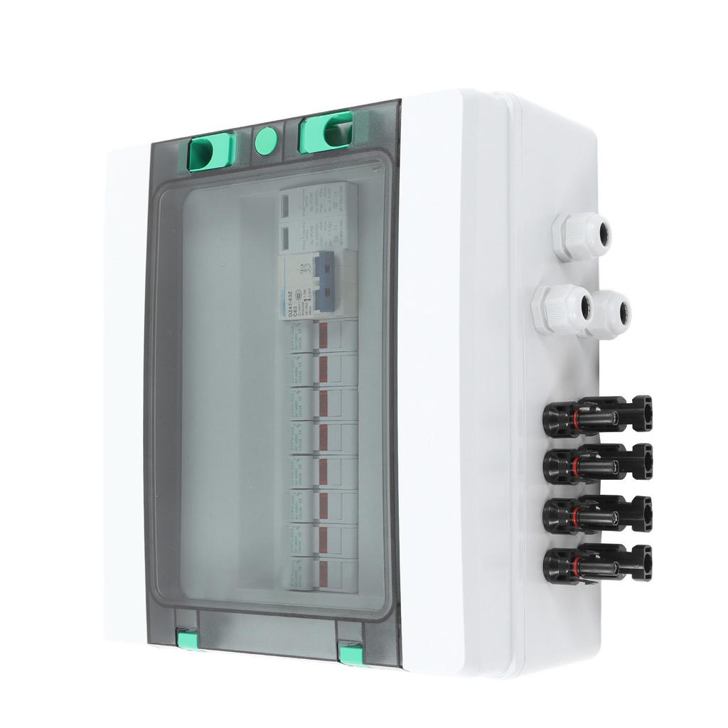 4-рядный PV-объединитель с ограничителем перенапряжения, предохранитель 15 А, автоматический выключатель постоянного тока 63 А, IP67, солнечный объединитель