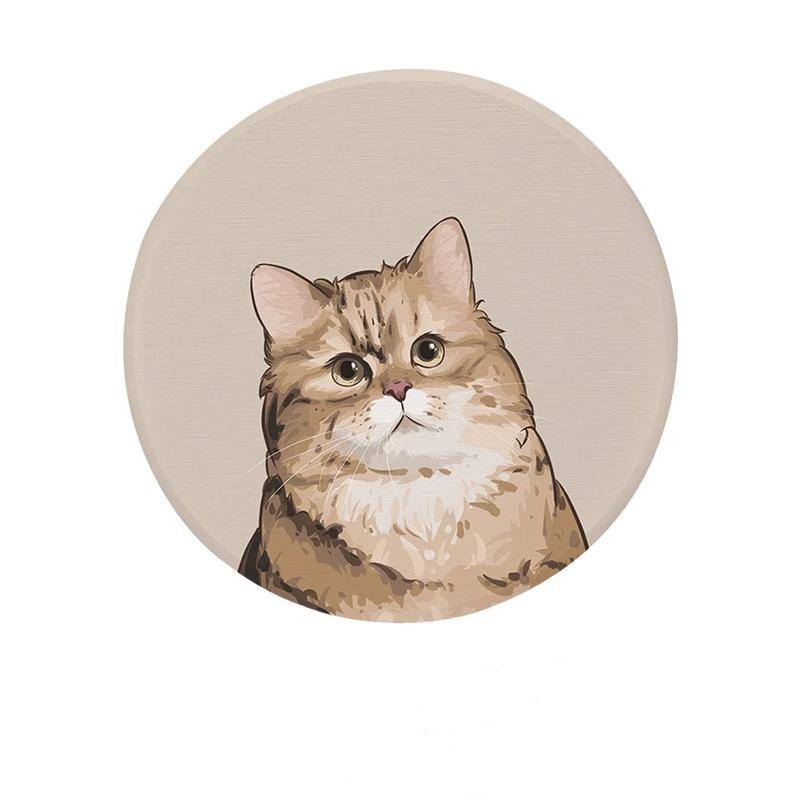 1/2 шт. быстросохнущий жесткий коврик для напитков с рисунком, коврик для чашки чая, антиожоговый коврик для декора стола, коврик для чашки с котом, декор для посуды 10 см
