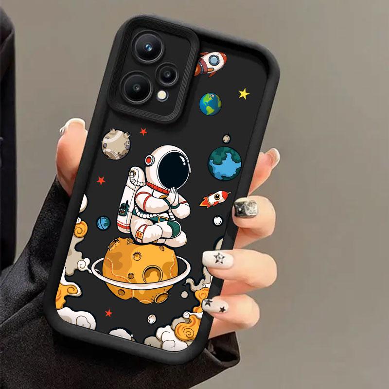 Милый Чехол для Телефона Космонавт для Realme 8 9 11 14 12 13 Pro Plus C31 C33 C35 C21Y C53 C55 C63 C65 C67 C71 C75 GT 3 6