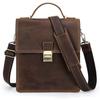 Crazy Horse Genuine Leather Men's Shoulder Bag Fashion Men's Crossbody Head Layer Cowhide Lock Buckle Vertical Handbag
