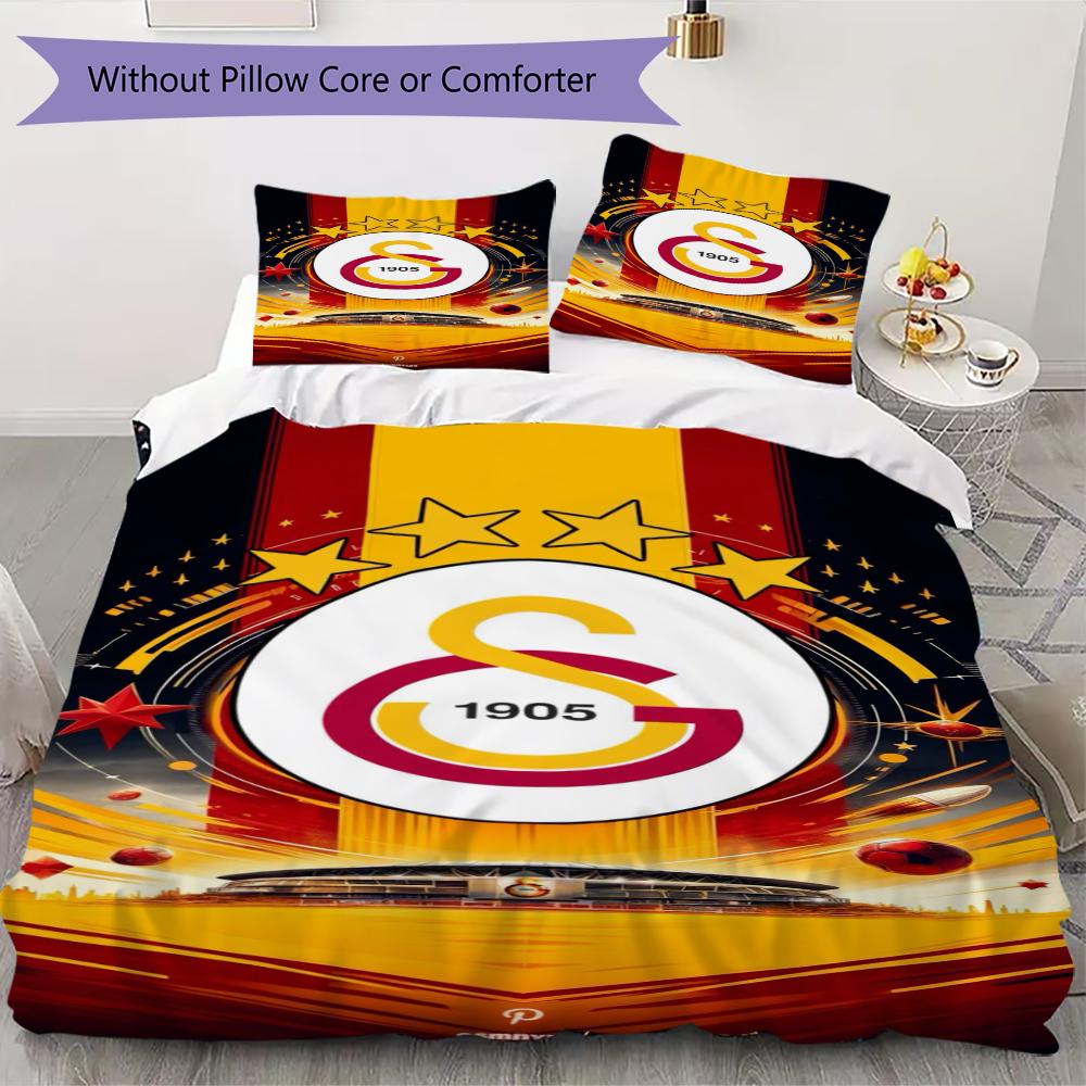 Galatasaray Pattern Bedding uilt Set uilt Cover Pillowcase Home Decoration Birthday Gift (1 * duvet cover + 2 * pillowcase without core)56
