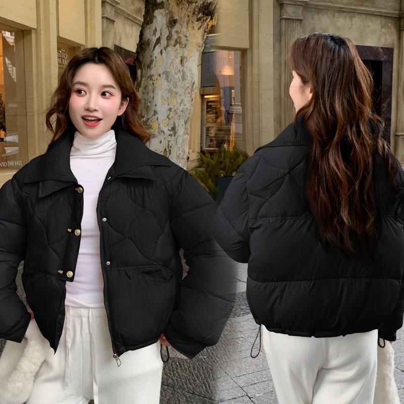 Зимняя новинка, вязаный воротник, хлопковая одежда с нашивками, женская свободная и универсальная модная теплая хлопковая куртка, куртка
