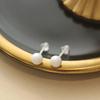 Ceramics Beanie Stud Earring Fashion Design Round Bead Earrings Cream Color Bead Earring  Party