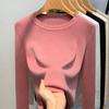 Women's Autumn and Winter Round Neck Knitting Bottom Pullover Jumper