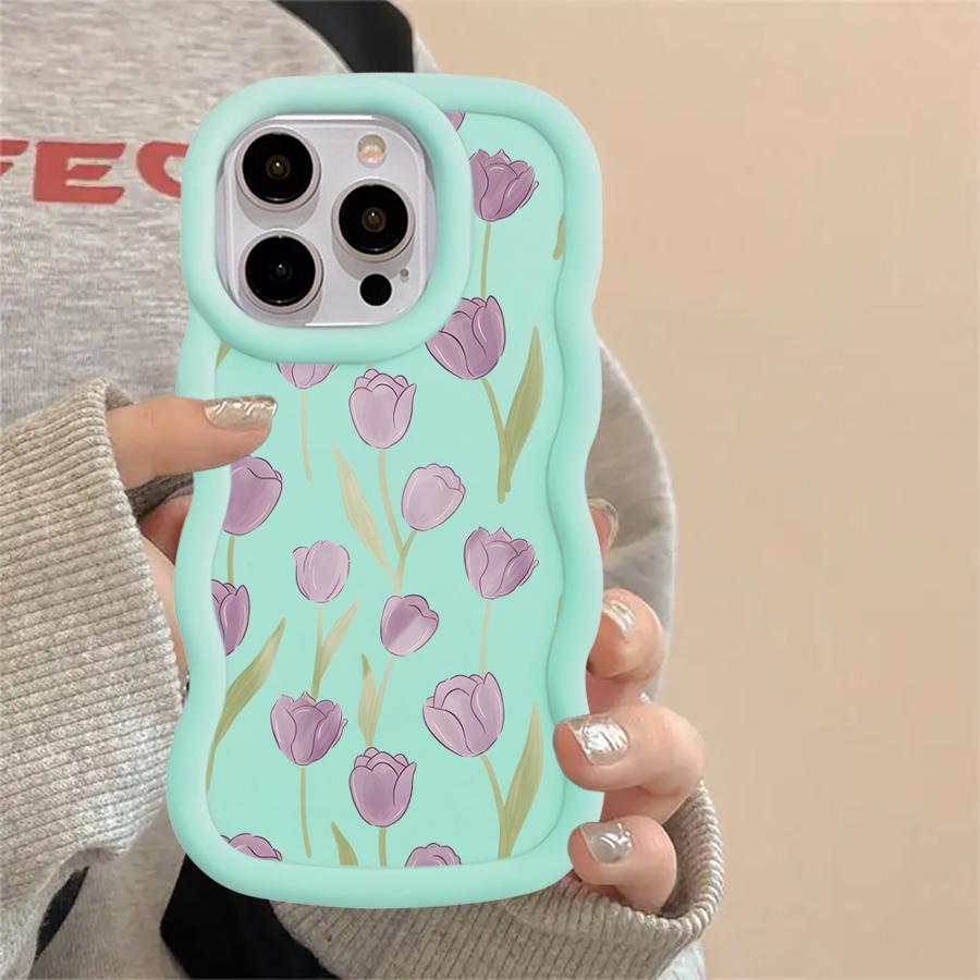 Простой чехол-накладка с мягким цветочным рисунком для iPhone 16 Pro Max 17 Air 11 XR 8 14 12 13 15 Plus