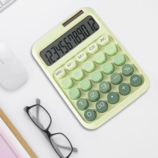 Механический калькулятор Yousheng 12 разрядов Большой ЖК-дисплей Настольный калькулятор Эргономичный дизайн Калькуляторы для учителей студентов офиса дома