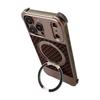 For iPhone 15 Pro Max Magnetic Case Kickstand Lens Upgrade Design Metal Carbon Fiber Phone Cover