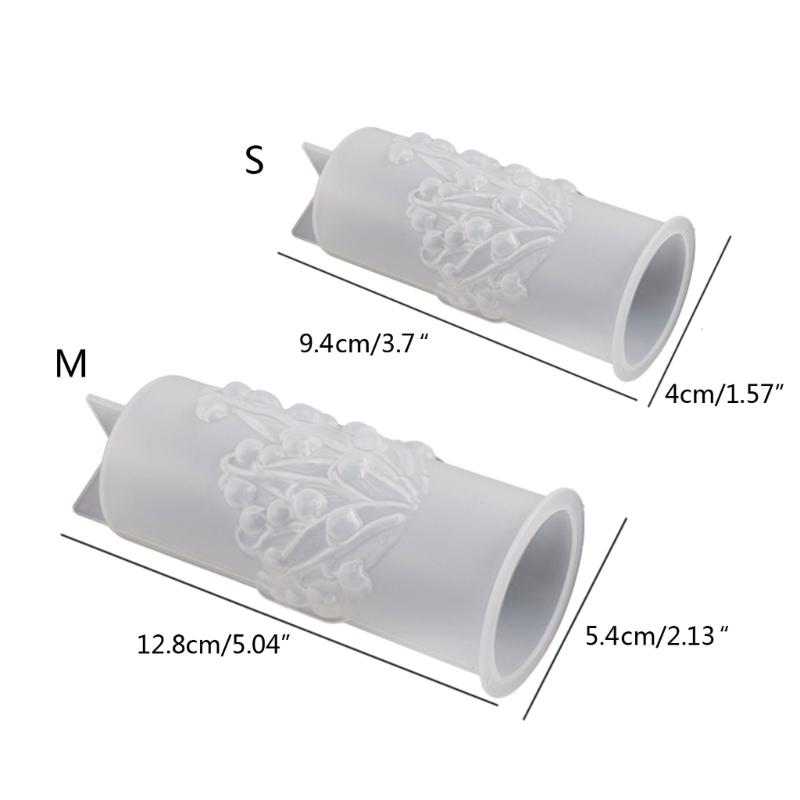 Силиконовая форма для литья смолы Цилиндрическая форма с цветами Формы для свечей для мыла ручной работы