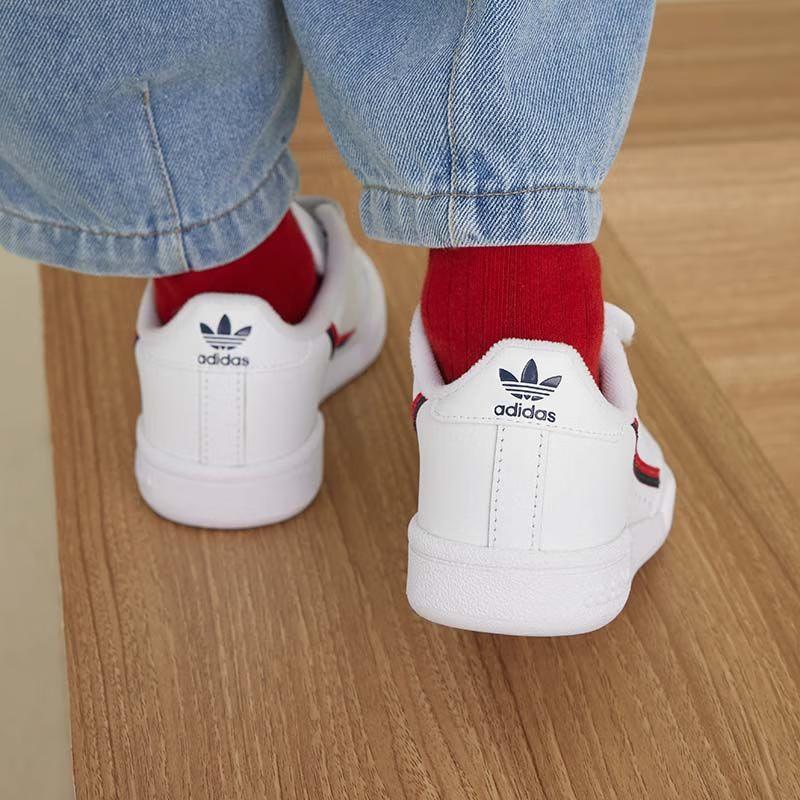 adidas Оригинальные Continental 80 Удобные Дышащие Низкие Детские Скейтбордические Кроссовки Белые EH3222