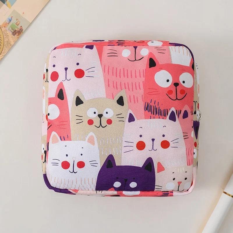 Женщины Девочки Kawaii Салфетка Гигиенические прокладки Сумка-органайзер Косметичка Сумки для тампонов Милые дорожные гаджеты Сумка для хранения помады