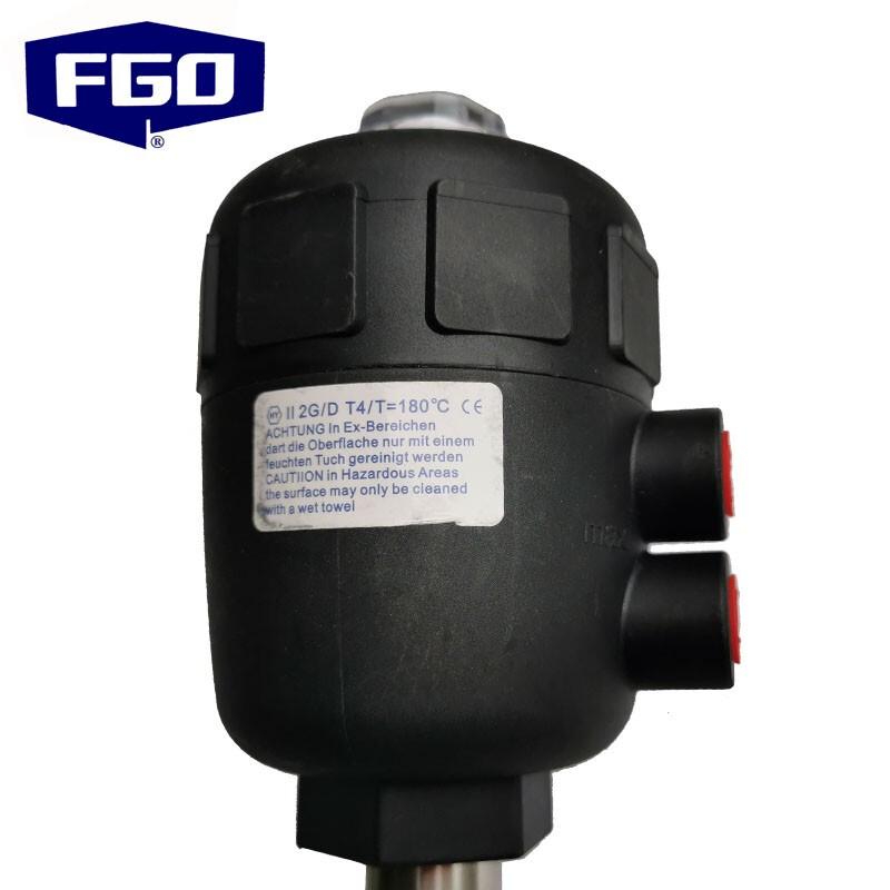 FGO 304 Stainless Steel Pneumatic Angle Seat Valve