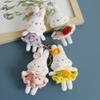 Cartoon Carrot Bunny Keyrings Knitting Rabbit Doll Pendant Crochet Keyrings  Friends Gift