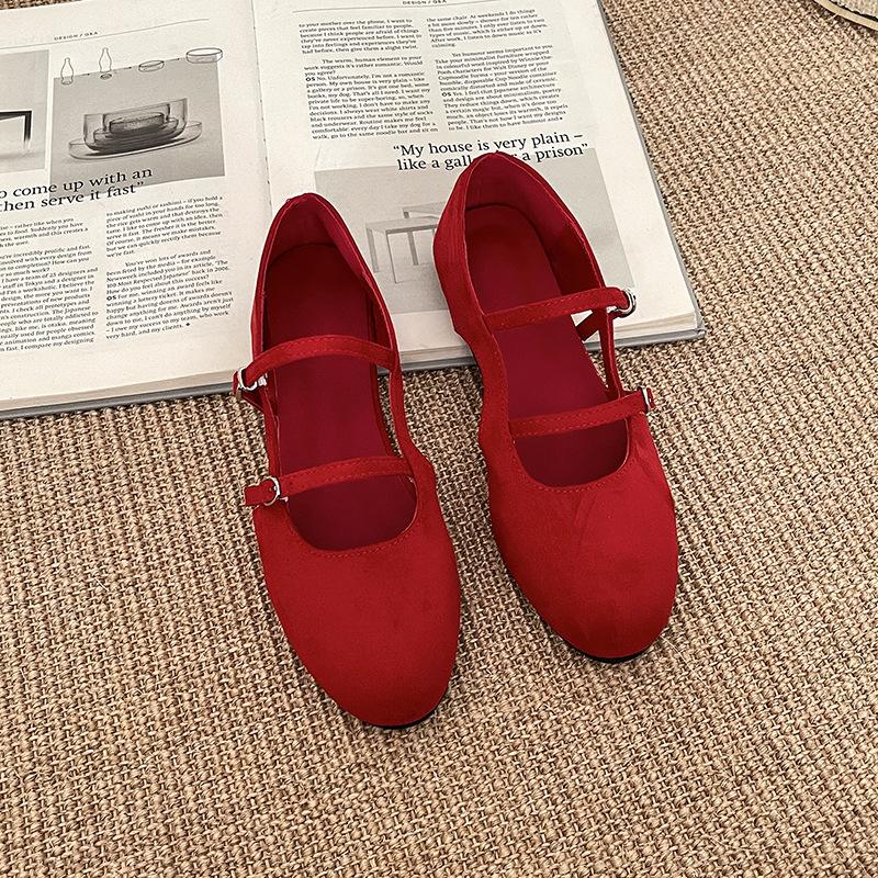 Юбка в тон темпераменту, туфли Мэри Джейн, женская, весна-лето 2025, новые туфли с неглубоким вырезом и плоской подошвой, круглая головка, легкий вечерний бриз