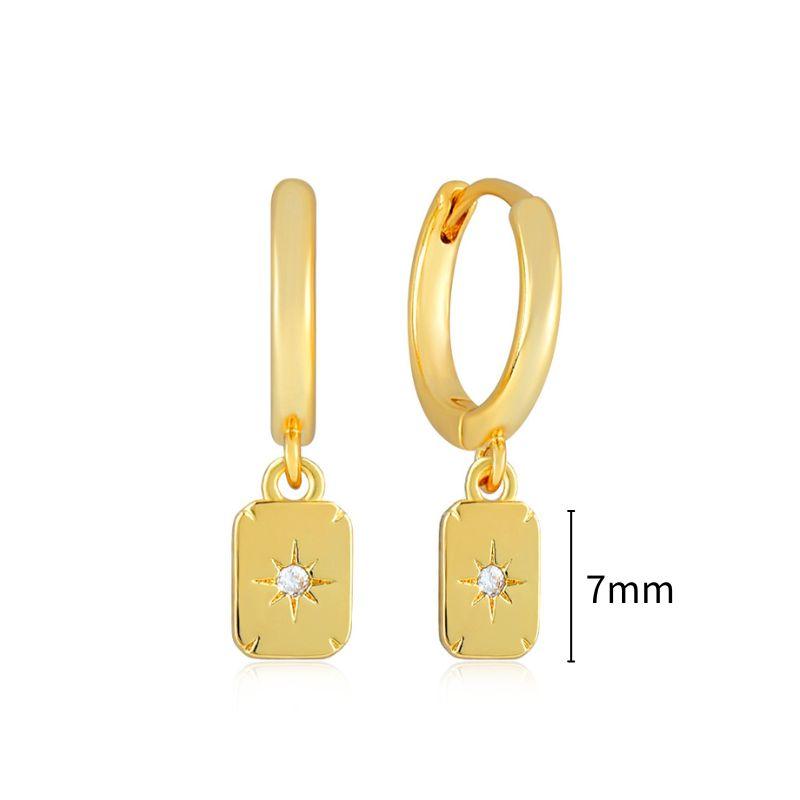 925 Silver Needle Vintage Geometric Pendant Earrings Round/Square/Shell Earrings for Women Fashion Jewelry Pendientes