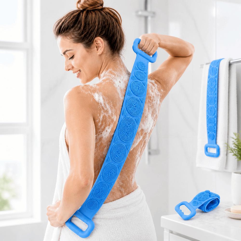 Double-Sided Silicone Body Scrubber Long Strip Back Washing Brush Body Cleaning Tools