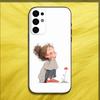 Милый Чехол для Телефона с Девочкой и Собакой для Samsung S25,S24,S21,S22,S23,S30,Ultra,S20,Plus,Fe,Lite,Note,10,9,5G Черный Мягкий Чехол