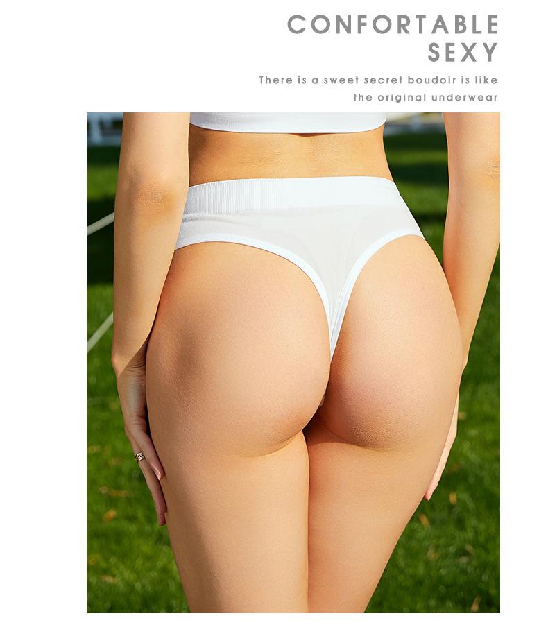 Спортивное нижнее белье для девочек, бесшовные сексуальные невидимые трусики со средней талией для девочек, однотонные удобные спортивные трусики с надписью «T» для женщин