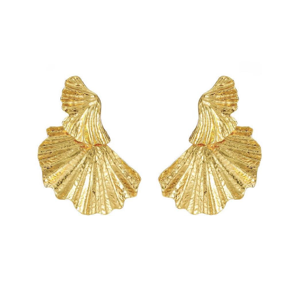 Floral Alloy Earrings: European & American Style, Exaggerated Design for Women