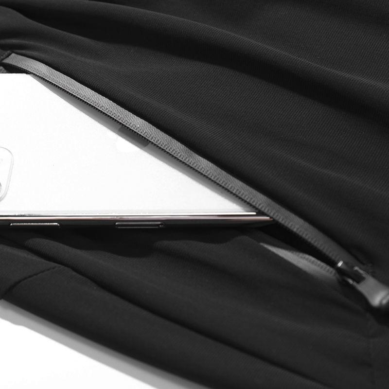 Мужские летние эластичные спортивные шорты из ледяного шелка с карманами и молнией