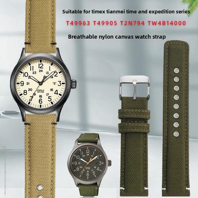 20 мм Нейлоновый холст со стальными отверстиями Ремешок для часов Для TIMEX Серия Expeditionary T49963 T49905 T2N794 Мужские Наручные часы для активного отдыха