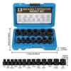 Damaged Stripped Nut and Bolt Remover Kit 3/8" Impact Bolt Nut Screw Remover Tool Set Nut Extractor Socket Socket Wrench 13PCS