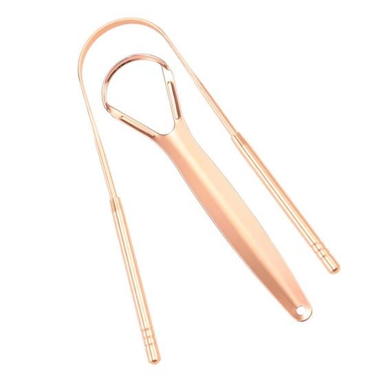 Stainless Steel Tongue Scraper Achieve Maximum Cleaning Anti-slip Handle Smooth Surface Semicircle Tongue Scraper