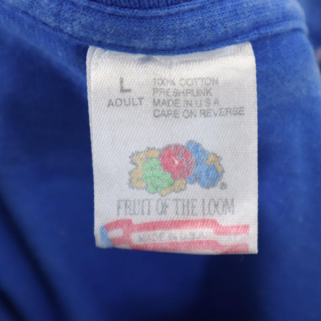 FRUIT OF THE LOOM 80-е 90-е Сделано в США Старая футболка с коротким рукавом L синяя Мужская Б/У