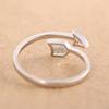 Trendy Open Toe Ring Arrow Heart Design S925 Silver Plated Adjustable Finger Ring for Women