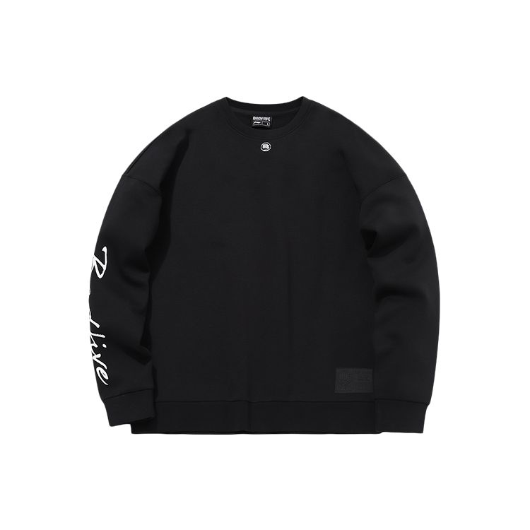 Li Ning Badfive Basketball Series Sports Casual Crewneck Sweatshirt Men Sweatshirt Standard-Black AWDQ751-4