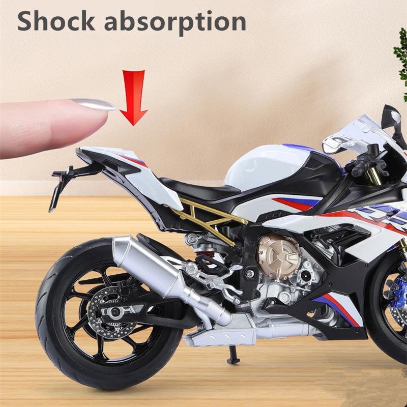 1/9 BMW S1000RR Alloy Racing Motorcycle High Simulation Metal Street Sports Motorcycle Model with Light Collection Children Toy Gift
