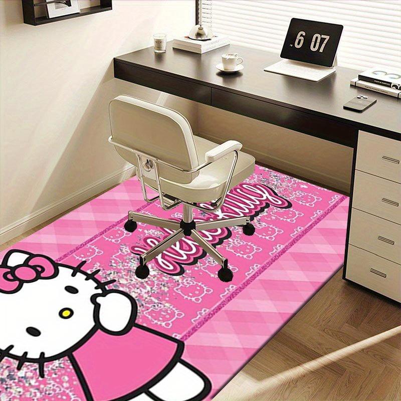 1 шт. Sanrio Hello Kitty Ковер для офиса с принтом русалки Прямоугольный коврик под стол, Идеальный декор для гостиной, спальни, кухни, Нескользящий пол